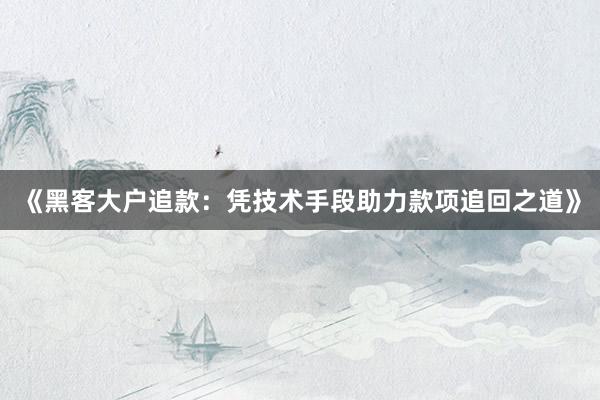 《黑客大户追款：凭技术手段助力款项追回之道》